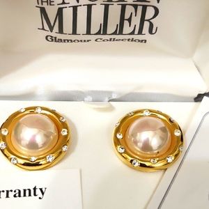 NIB Nolan Miller Shimmer Faux Pearl Earrings